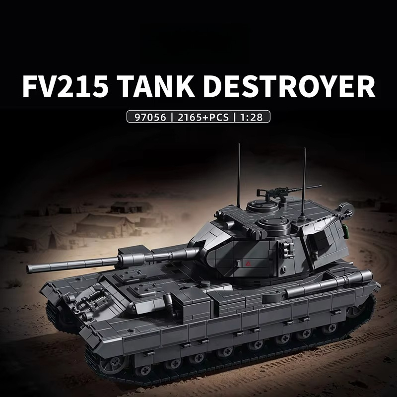 2165PCS FV215 Tank Destroyer B - đánh giá và giá Lego Compatible Military Tank